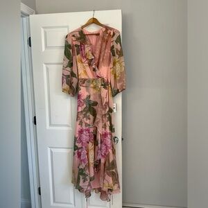 NEVER WORN  Floral Pink Wrap Dress: perfect for a summer wedding